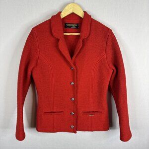 Geiger Tyrol Austrian Boiled Wool Jacket Red Women’s EU 44 Made in Austria